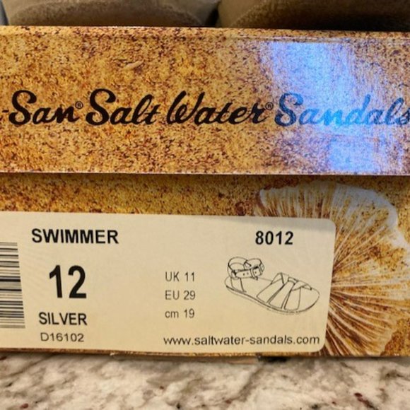 EUC Girls Salt Water Swimmer Sandals, Silver, Size 12 - Picture 4 of 5